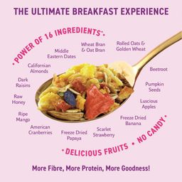 Bagrry's Crunchy Muesli With 30% Fruit & Nut Cranberries 750G| 16 Fruits, Nuts & Berries Muesli| Real & Freeze-Dried Fruits, No Candy| 38% Fibre Rich Oats, No Cornflakes image 5