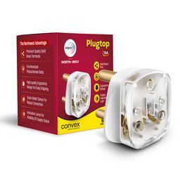 north-west Wipro Northwest 16 Amp 3-Pin Plug Top with Solid Brass Pins and an Indicator | Suitable for AC, Geyser, Microwave etc.| Made of FR Grade Polycarbonate (Pack of 1, White) image 1