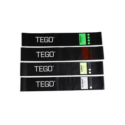TEGO -Mini Loop Resistance Band-Black-Extra Light to Heavy-Pack of 4 for Workout Set Exercise,Stretching Pull Up Bands for Home Exercise for Gym Men,Women image 1