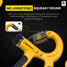 PRO365 Hand Gripper with Counter Meter and Finger Gripper Combo For Forearm, Viens & Fingers (ABS Material, Yellow), Silicone image 5