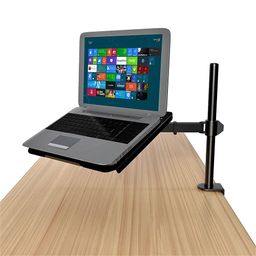 Rife Fully Adjustable Extension with C-Clamp Single Laptop Notebook Desk Mount Stand, Black image 1