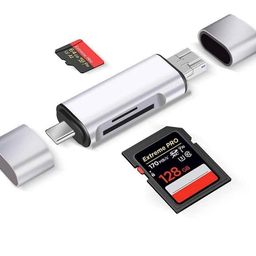 khasala brothers 3-in-1 USB 3.0 Card Reader With USB C, Micro USB - SD, Micro SD, SDXC, SDHC Memory Card Reader for MacBook PC Tablets Smartphones image 1