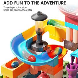 royal deals Royaldeals Toys Assembly Block Marble Run Slide Track Building Blocks Funnel Slide DIY Sets Bricks Kids Toys(77 PCS Block) image 4