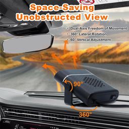 brainle 2 in 1 Car Heater 150W 12V DC Portable Heater with 360° Free Rotary Adjustment, Plugs into Cigarette Lighter, Quick Heating Defrost and Defogger Fan, Ideal for Winter Driving image 5