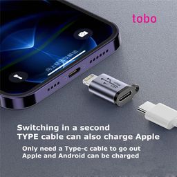 Tobo USB C to Lighting Adapter,27W PD Fast Charging for 14/13/12 Pro Max Plus Mini,for Lighting to USB C Cable Adapter for iPad,Support Transfer Data-Not for Audio/OTG (TD-1297CC) (Pack of 1) image 4
