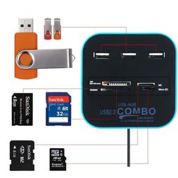 Famous Quality Combo All in One USB Hub 2.0 480Mbps USB Combo Card Reader All in One Multi USB Splitter for MS, M2, SD/MMC, TF Portable for PC Laptop Smart Tv Game and ETS (Multi-Colour) image 2