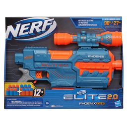 NERF Elite 2.0 Phoenix Cs-6 Motorized Blaster, 12 Darts, 6-Dart Clip, Scope, Tactical Rails, Multicolor image 3