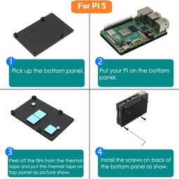 IDUINO Raspberry Pi 5 Case, iUniker Raspberry Pi 5 Armor Case Metal Case with 4 Pin PWM Cooling Fan Aluminium Alloy, Raspberry Pi 5 Fan, Pi 5 Heatsink for Raspberry Pi 5 image 5