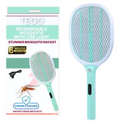 TEQO Mosquito Bat with Light | Rechargeable Mosquito Swatter | Mosquito Killer Racket | Fast Charging & Long (Multicolor) image 1