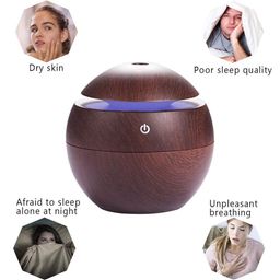 AJIGNA MART Wood Cool Mist Portable Ultrasonic Humidifier for Room Moisture, Aroma Diffuser for Home, Essential Oil Diffuser with Colorful Light, Auto Shut-Off, Home, Office, car image 5