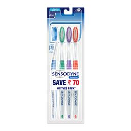 Sensodyne Toothbrush: Sensitive toothbrush with soft rounded bristles, 4 pieces image 1