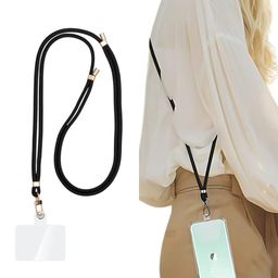 CRYSENDO Universal Cell Phone Lanyard Basic Case With Adjustable Strap | Comfortable Phone Strap For Smartphones | Multipurpose String For Badge, Key & More (Transparent - 1Pc) image 1
