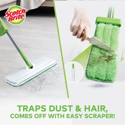 Scotch-Brite Hands-Free Microfiber Flat mop (with 1 Extra Refill) and in-Built Easy Squeeze Mechanism, Plastic image 4