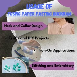 doriji 2 Meter Fusible Adhesive Interlining Buckram Sheet for Tailoring, Neck Design, Embroidery, & Crafts | paper pasting canvas roll for stitching (25in x 2 Meter) image 5