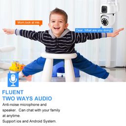Maizic Smarthome Dual Lens Mini Fox | 5+5MP WiFi CCTV Camera with PTZ & Fixed View, AI Motion Detection, Color Night Vision, Two-Way Audio, App Remote Access (S-2 Pack of Dual Lens MINI Fox) image 3