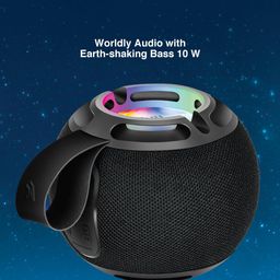 FINGERS GlobeSound Portable Wireless Speaker with 10W and 10 Hours Playtime, Immersive Sound, Mesmerizing RGB Lights, Multi-Connectivity Modes with Type C Charging (Rich Black) image 4