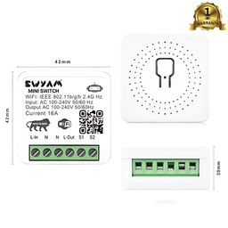 Mini 2-Way WiFi Smart Switch, Made in India (1 Year Warranty), Electrical Safety, No Hub Required, Supports Alexa & Google, 16A Load image 4