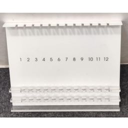 SBT Instruments ESR Tube Stand Laboratory Test Tube Rack, 12 Positions, White Acrylic Display Stand with Numbered Slots image 1
