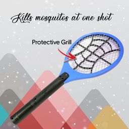 chew Ephemeral Fly swatter Mosquito bat Bug Zapper Rechargeable Racket, Insect Fly Killer, Mosquito Repellent Electric Swatter, Unique 3-Layer Safety Mesh for Home (Assorted) image 5