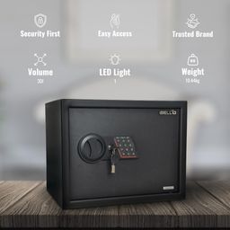 iBELL SL-30B Digital Electronic Safe Locker for Personal and Office Use | 30L Black Locker with White LED Light and Emergency Key Access .. image 2