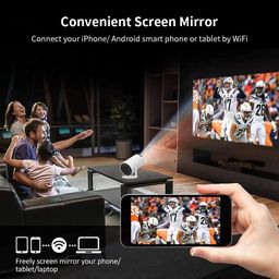 AUN Free Style Pro Smart Projector by AUN, 270° Rotatable Projector for Home 4K & 1080p Support, 8400L, Android 11 YouTube Builtin Apps 5G WiFi Auto Keystone 720p Native, 3W Speaker 176" Screen image 3