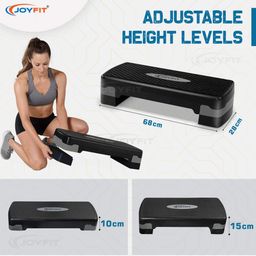 Joyfit Stepper for Core, Stability- Aerobic Step Platform with Adjustable Risers- Compact Step Board for Fitness and Strength Training -Suitable for Men & Women (1 Pc) (Grey) image 3