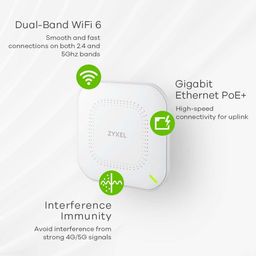 ZyXEL Nwa50Ax Cloud WiFi 6 Ax1800 Wireless Access Point|Ceiling Or Wall Mount|802.11AxDual Band|Up to 256 Client Devices|Poe|Power Adapter Included|Mu-Mimo Antenna|Easy App Setup,5gigabits_per_Second image 3