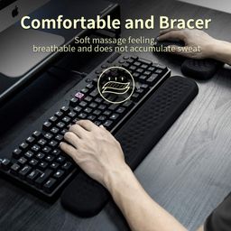 VAYDEER Keyboard Wrist Rest Pad Padded Memory Foam Hand Rest Support for Office, Computer, Laptop, Mac Typing and Wrist Pain Relief and Repair(17.32inch,Black) image 4