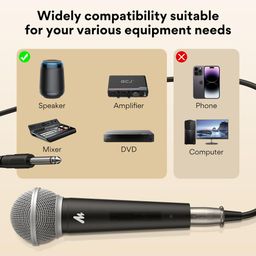 MAONO Dynamic Microphone Wired for Singing, Corded Karaoke Mic with 9.8FT/3M XLR Cable, with On/Off Switch (AU-WDM01) image 5
