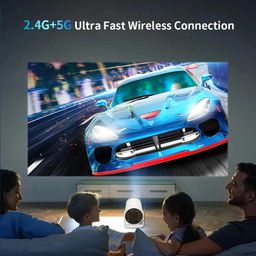 AUN Free Style Pro Smart Projector by AUN, 270° Rotatable Projector for Home 4K & 1080p Support, 8400L, Android 11 YouTube Builtin Apps 5G WiFi Auto Keystone 720p Native, 3W Speaker 176" Screen image 2