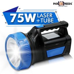 Pick Ur Needs Long Range Torch with Side 2 Tube Rechargeable Bright Led Torch Light Search Light (50 Watt + 2 Tube) (Color as per Availability) image 2