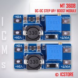 icstore MT3608/MT 3608 DC TO DC Step Up Module Kit/board/PCB, DIY Mini Voltage Buck Boost/Booster Adjustable Power Supply converter Adapter/Regulator pack of - 2pcs image 2