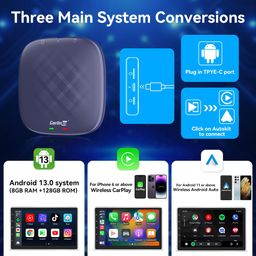CarlinKit CarPlay Magic Android AI Box Adapter Built-in Android 13.0 System,Qualcomm 8-Core,8+128GB,Google Play/Netflix/YouTube/GPS,Support SIM&SD Card,Wireless CarPlay,Wireless Android Auto etc image 3
