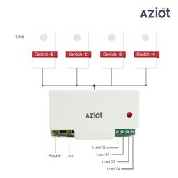 4 Node Smart Switch - WiFi/Bluetooth Communication - Made in India - Timer Function - Voice Command (4 Node) image 3