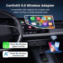 CarlinKit 5.0 Wireless CarPlay Adapter,Wireless Android Auto Adapter for OEM Wired CarPlay/Wired Android Auto Car 2023 Upgrade Version CPC200-2air Realize Wired to Wireless,5G WiFi,OTA Upgrade image 4
