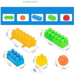 PULSBERY 200 Pieces Building Blocks for Kids with Wheel Age 3+, Smart Activity Fun and Learning Train Blocks for Toys, Multi Color Building Bricks and Blocks for Toys image 3