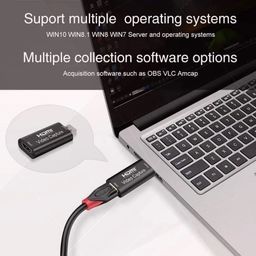 Microware Audio Video Capture Card, 1080P 60fps Game Capture Card, HDMI to USB 2.0 Record to DSLR Camcorder Action Cam,Computer for Gaming, Streaming, Teaching, Video Conference or Live Broadcasting image 5