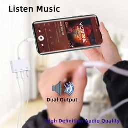 CY Type C USB-C to Dual 3.5mm Audio AUX & MIC Sound Card with PD Power Charge Adapter Compatible with Laptop Tablet Phone image 4