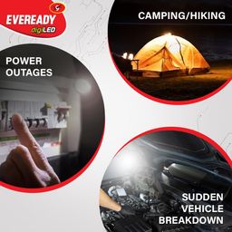 Eveready Led Torch Light | DIGILED DL42 | Super Bright White LED | 3000 LUX |Bright Flashlights for Emergencies and Camping Gear | Flash Light with AA Batteries Included |Black image 4