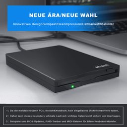 aelrsoch Floppy Disk Reader External Floppy Disk Drive Floppy Disk Reader USB 3.5-inch USB Floppy Disk Reader 1.44 MB FDD Portable Floppy Disk Suitable for PC Windows 2000/7/8, Plug and Play image 2