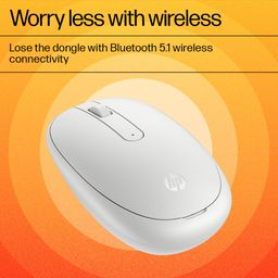 HP 240 Lunar White Bluetooth Mouse/Bluetooth® 5.1 connection/15 Month battery/1600 dpi Optical Sensor/Sleek and ambidextrous Design image 5