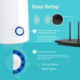 TP-Link TL-WA850RE Single_Band 300Mbps RJ45 Wireless Range Extender, Broadband/Wi-Fi Extender, Wi-Fi Booster/Hotspot with 1 Ethernet Port, Plug and Play, Built-in Access Point Mode, White image 4