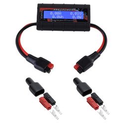 ANKG 150A Watt Meter Power Analyzer, High Precision RC with Digital LCD Screen&2 Sets of 45amp Power Pole Connectors for Voltage (V) Current (A) Power (W) Charge(Ah) and Energy (Wh) Measurement image 2