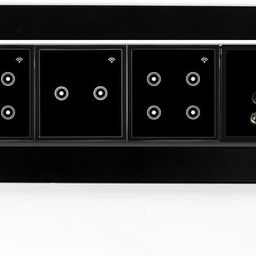 SEER 8 Modular Switch Plate, Black Chrome, Polycarbonate Frame with Golden Outline image 2