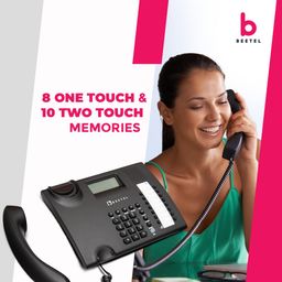 Beetel M90N Caller ID Corded Landline Phone with 16 Digit LCD Display,FSK/DTMF Compatable Caller N ID,8 Direct One Touch & 10 Two Touch Memory,Volume Control for Speaker Phone,Music on Hold(Antracite) image 3