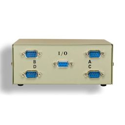 Kentek DB9 Male 4 Way Manual Data Switch Box RS-232 D-Sub 9 Pin I/O ABCD Port for PC MAC to Peripherals Devices Printer image 2