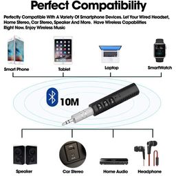 sounce Sounce Bluetooth 5.0 Receiver for Car, Noise Cancelling Bluetooth AUX Adapter, Bluetooth Music Receiver for Home Stereo/Wired Headphones/Hands-Free Call, 16H Battery Life image 5