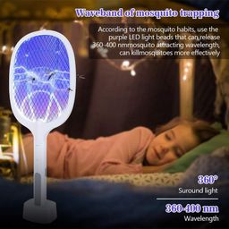 MIVAAX 2-in-1 Rechargeable Mosquito Killer Racket with UV Light Lamp, Bug Zapper with Base Stand, 3200V High-Voltage Grid for Indoor & Outdoor Use (Mosquito Killer Racket) image 5