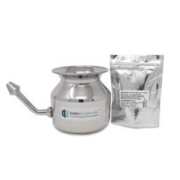 IS IndoSurgicals Neti Pot with Jala Salt Plus for Sinus Congestion (100 gm) image 1