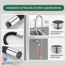 Spatlus Universal Foaming Extension Tube 360° Free Bending Faucet Lengthening Extender Adjustable Sink Drain Extension Tube Bathroom Faucet Extender (30CM, Black) image 4